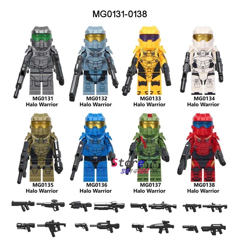 

Single Cartoon movie Super Hero Halo Spartan Series Model With building block toys for children