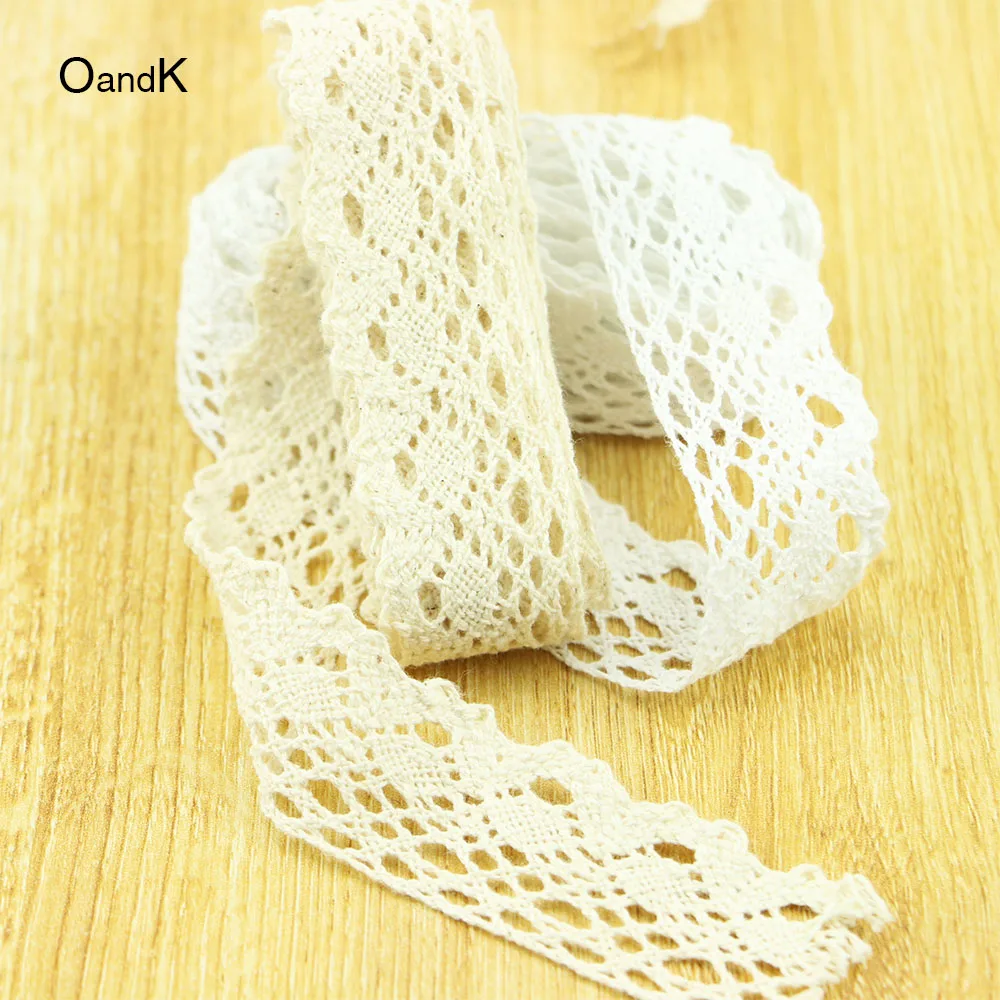 

Apparel Sewing Fabric 10 Yards DIY Ivory Cream WHITE Trim Cotton Crocheted Lace Fabric Ribbon Handmade Accessories Craft