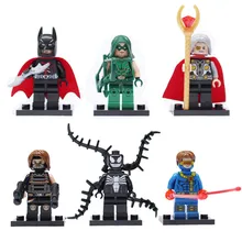 Decool Super heroes 20 комплектов Мстители Строительные блоки игрушки зимние солдатики яд лазерный глаз один зеленый стрелы человек