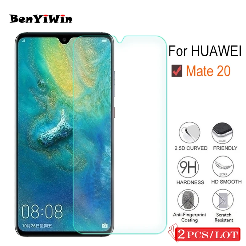 

2PCS 9H Premium Tempered Glass for Huawei Mate 20 Screen Protector Clear Toughened protective film Case For Huawei Mate20 Glass