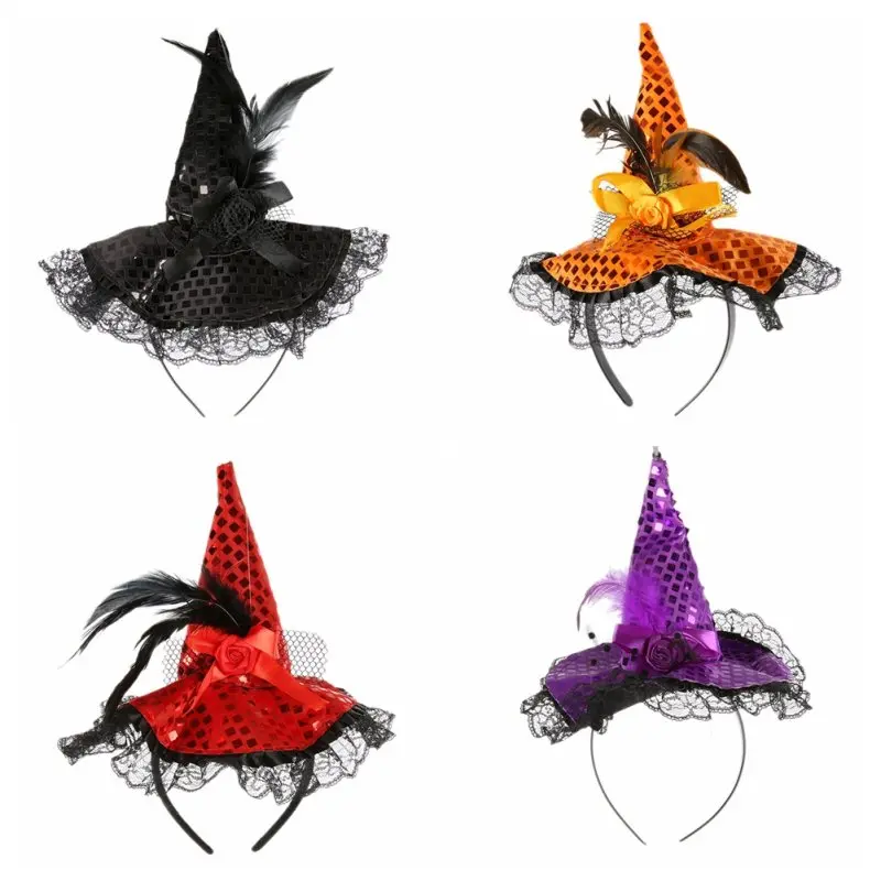 New Mini Witch Hat Headband Halloween Witch Costume Accessory Party