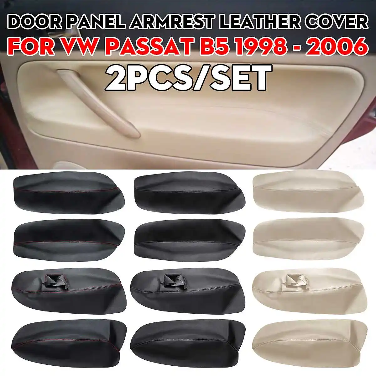 

Microfiber Car Door Panel Armrest Arm Cover Sticker Trim For Volkswage VW Passat B5 1998 1999 2000 2001 2002 2003 2004 2005 2006