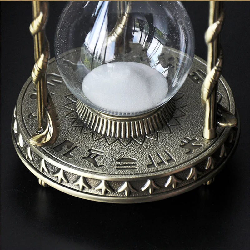 Vintage Egypt Tutankhamun Hourglass with 30-Minute Sand Timer, Metal Home Decor Desktop Watch, and Timer Gift image 5