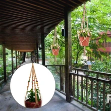 Vintage Garden Rope Basket Macrame Plant Hanger Flower Pot Hanging Holder Tool 100cm Nov