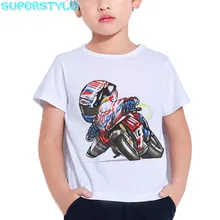 Крутая футболка для мальчиков с принтом мотокросса футболка для маленьких мальчиков, коллекция года, летние белые футболки детские топы с короткими рукавами, DHKP194