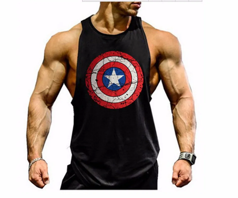 

Running vest Gym bodybuilding clothing and fitness men undershirt solid stringer tank top blank golds men sport undershirt