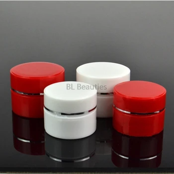 

500pcs/lot 15g 30g Travel Face Cream Lotion Cosmetic Container Refillable Bottles Plastic Empty Red White Color Makeup Jar Pot