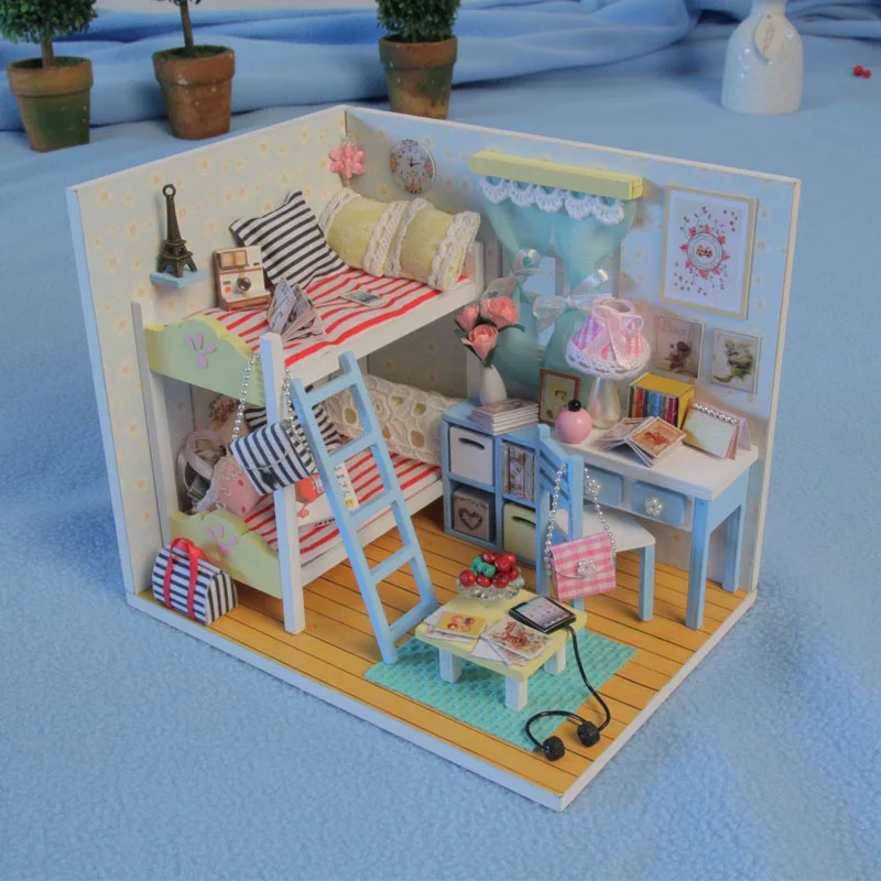 

DIY Miniature Dollhouses Kit Toys for Children Girls Xmas Gifts Dollhouse 3D Wooden Mini DollHouse Life like Handmade