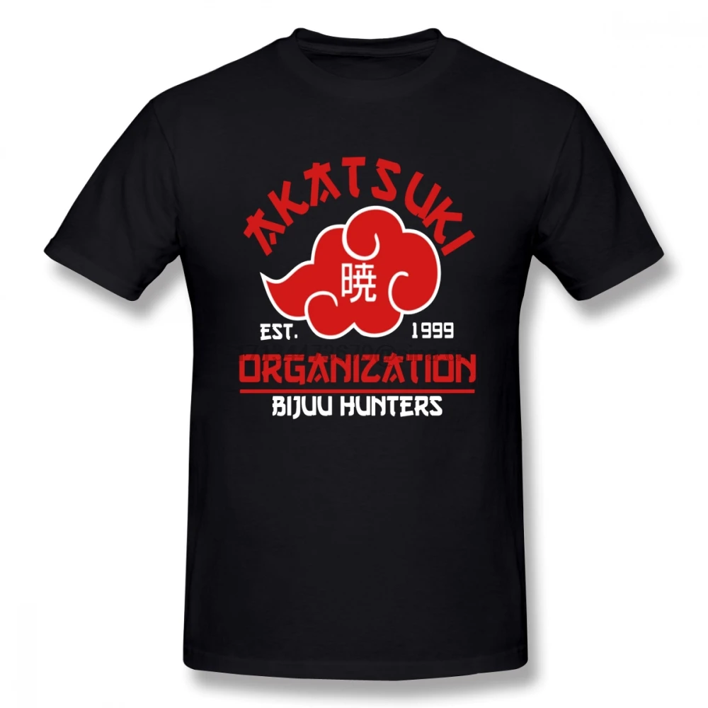 Аниме Наруто Акацуки футболка с коротким рукавом на заказ Мужская хип-хоп Camiseta