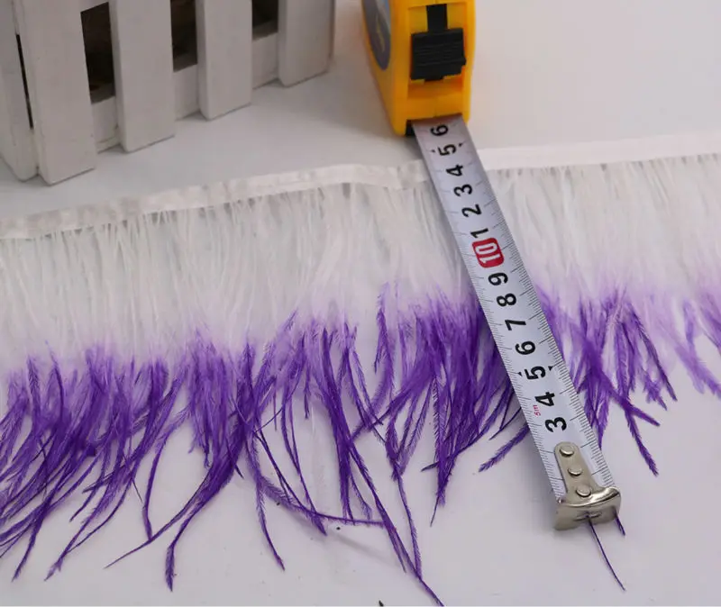 950.800 bicolor ostrich feather trim white and purple 6