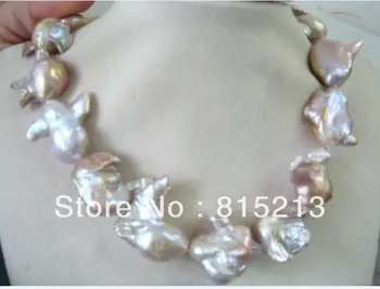 

A1740 RARE HUGE 26MM SOUTH SEA PINK PURPLE BAROQUE PEARL NECKLACE18" (B0322)