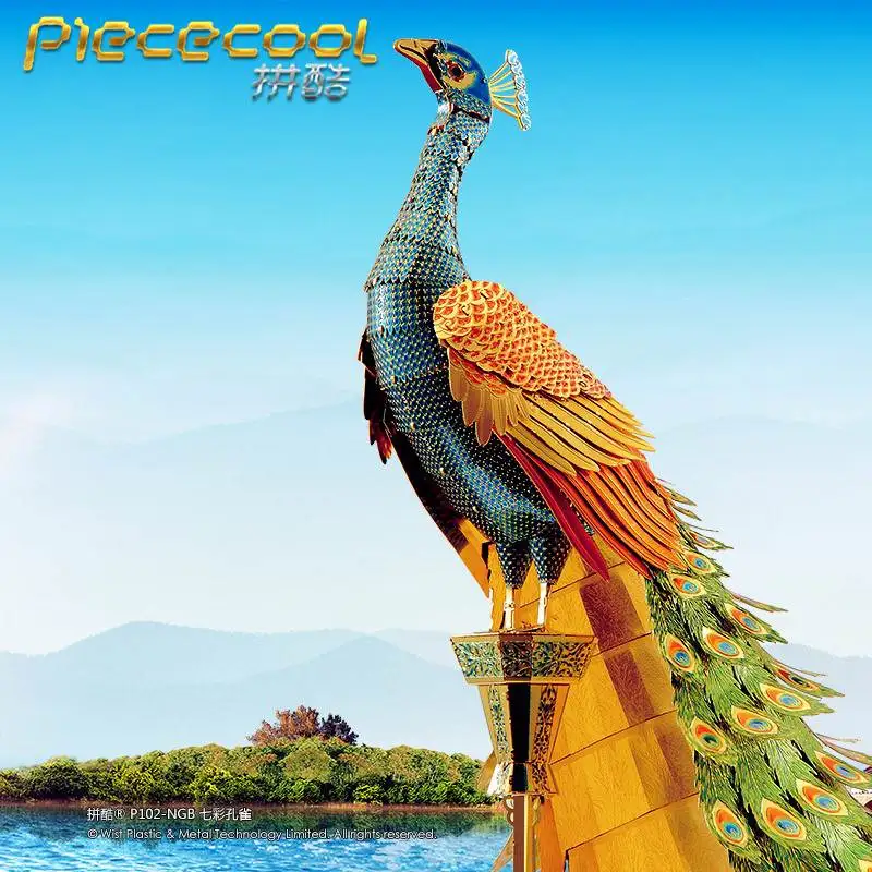 

3D Metal Puzzle Colorful Peacock Animal DIY Laser Cut Puzzles Jigsaw Model For Adult Child Kids Educational Toys