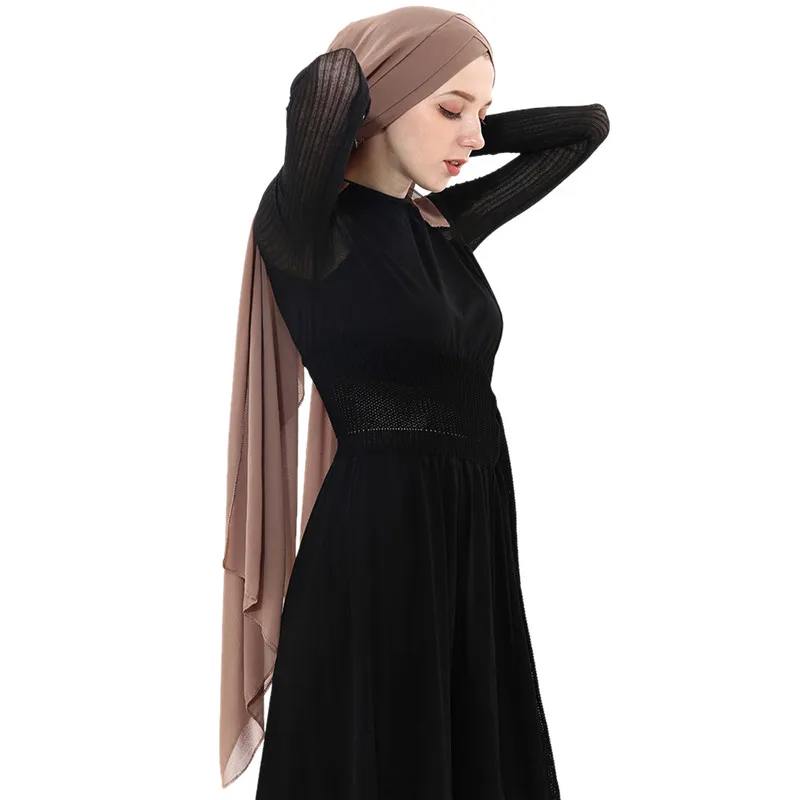 Женский мусульманский шифоновый хиджаб, шарф для женщин, хиджаб, хиджаб для женщин, хиджабы, шифон, под шарф, головной платок, летний - Цвет: chiffon hijab brown