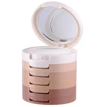 1 предмет Профессиональный Уход за кожей лица Корректоры для лица 5 цветов Палитры затенение комплект скрывая Косметика нажатии Косметическая пудра Основа для макияжа лица идеальный База