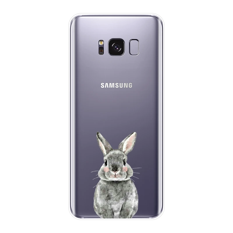 Силиконовый чехол для телефона Samsung Galaxy S8 S9 Plus S5 S6 S7 Edge Kawaii Rabbit мягкая задняя