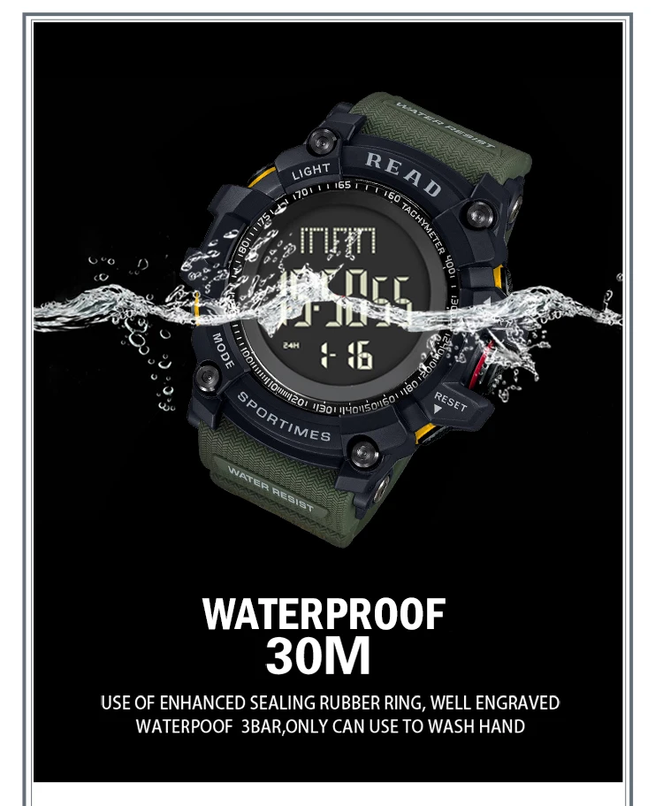 luxury brand READ LED digital wristwatches for men waterproof shock resist military watch free shipping 2018 (12)