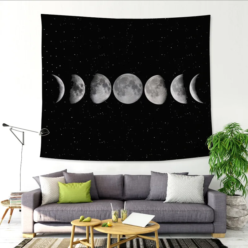 

229x150cm Multiple Sizes Galaxy Big Tree Moon Scenery Tapestries Plant Printed Wall Hanging Wall Decoration Tapestry Beach Mat