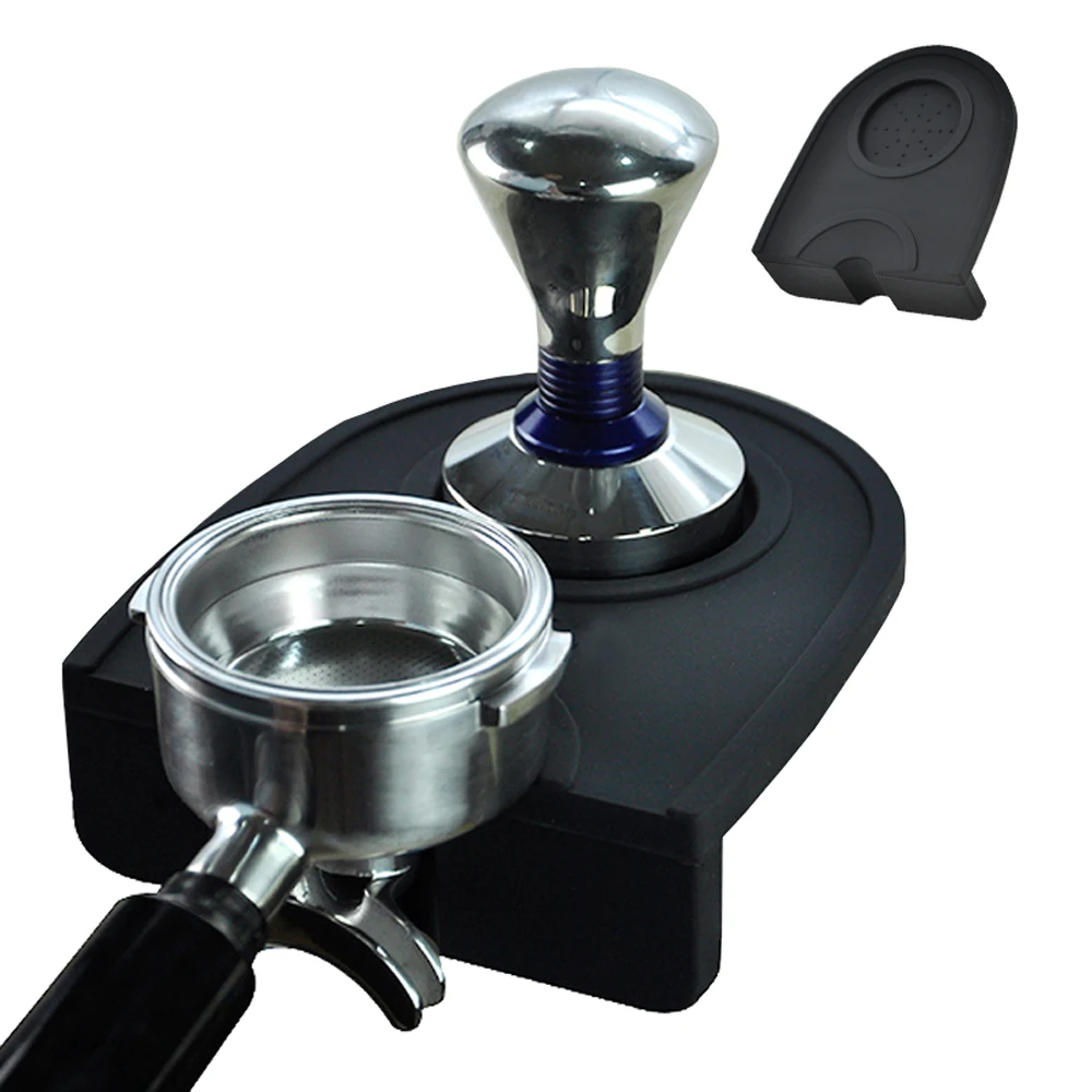 Kaufen IYouNice Espresso Kaffee Tamper für Barista Flache Stahl Basis Kaffee Bean Presse Kaffee Schleifen 51mm Silikon Matte
