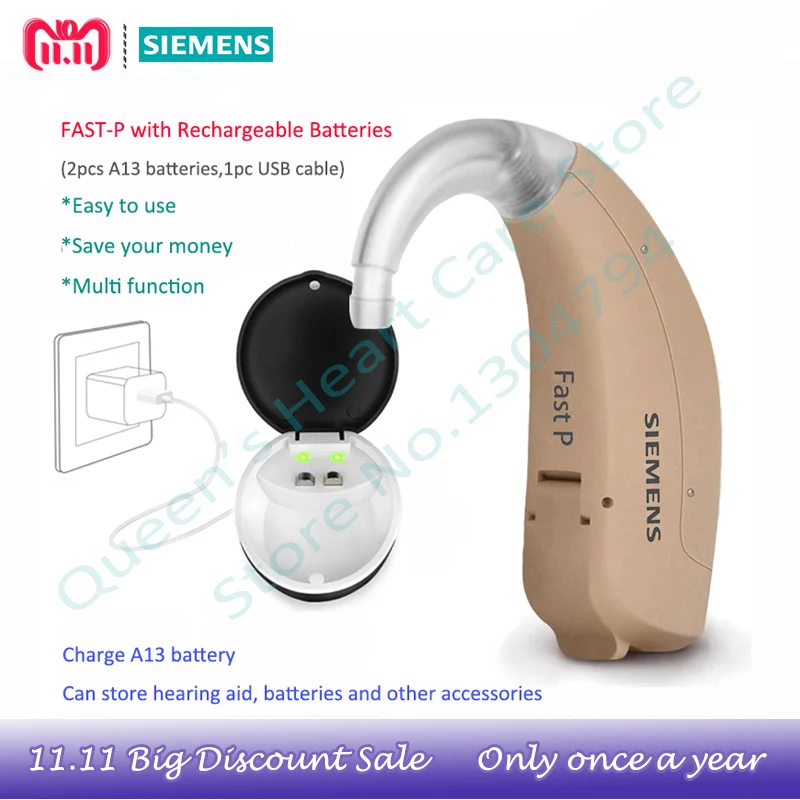 SIEMENS hearing aid AIDS Fast P 4 CH Digital bte wireless Sound