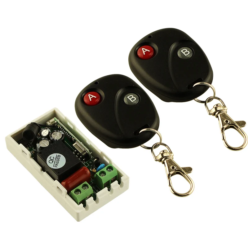 

Promotions AC 220 V 1CH Wireless Remote Control Switch System Receiver Transmitter 2 Buttons 2PCS RemoteS 315mhz 433.92mhz