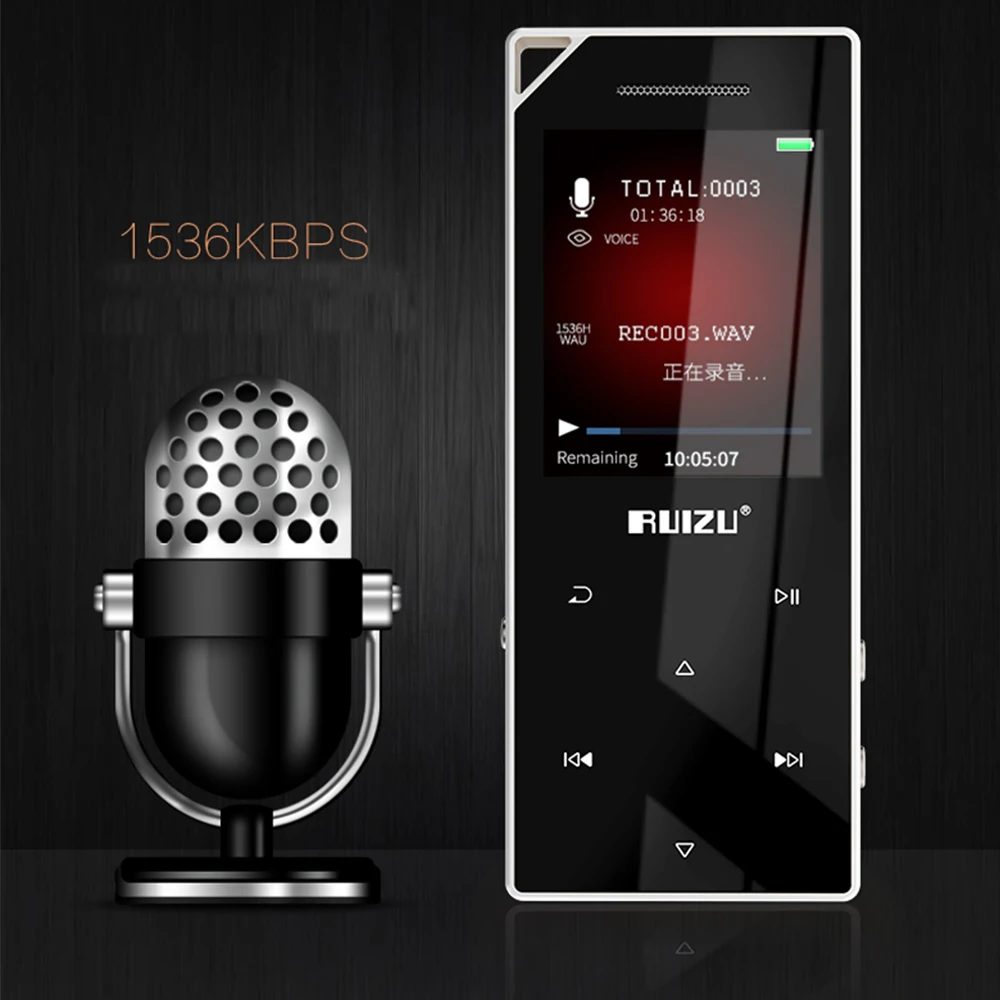 RUIZU D05 металлический Bluetooth MP3 плеер портативный аудио 8 Гб Спортивный Mp3