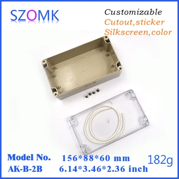 

10 pcs/lot custom junction box plastic waterproof case and electronics clear weatherproof instrument case housing 156X88X60mm