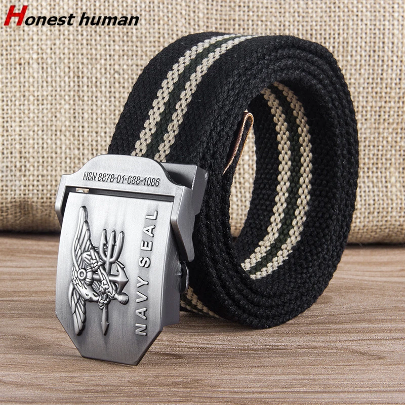 

2019 Men Women Military Canvas Belt Male High Quality NAVY SEAL Buckle Army Belts For Jeans Webbing Waist Strap ceinture homme