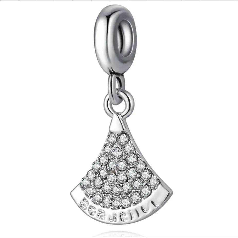 20pcs/Lot Fashion Rhinestone fan shaped Design Alloy metal Charms for