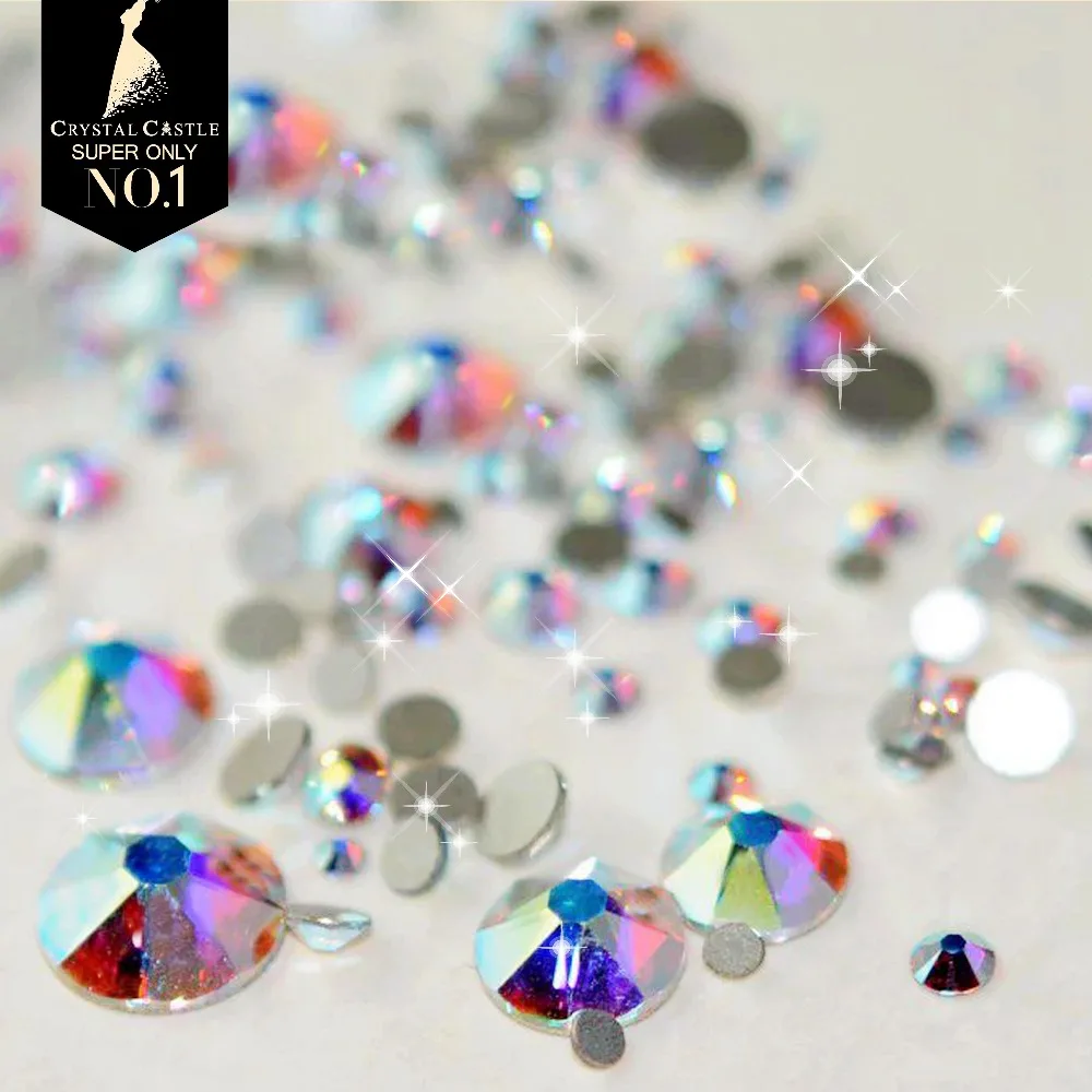 

Crystal Castle 5A Best Shiny Rhinestones Mixed Size 1440pc None Hotfix Strass Nail Art Crystal Hot Fix Rhinestone For Clothes