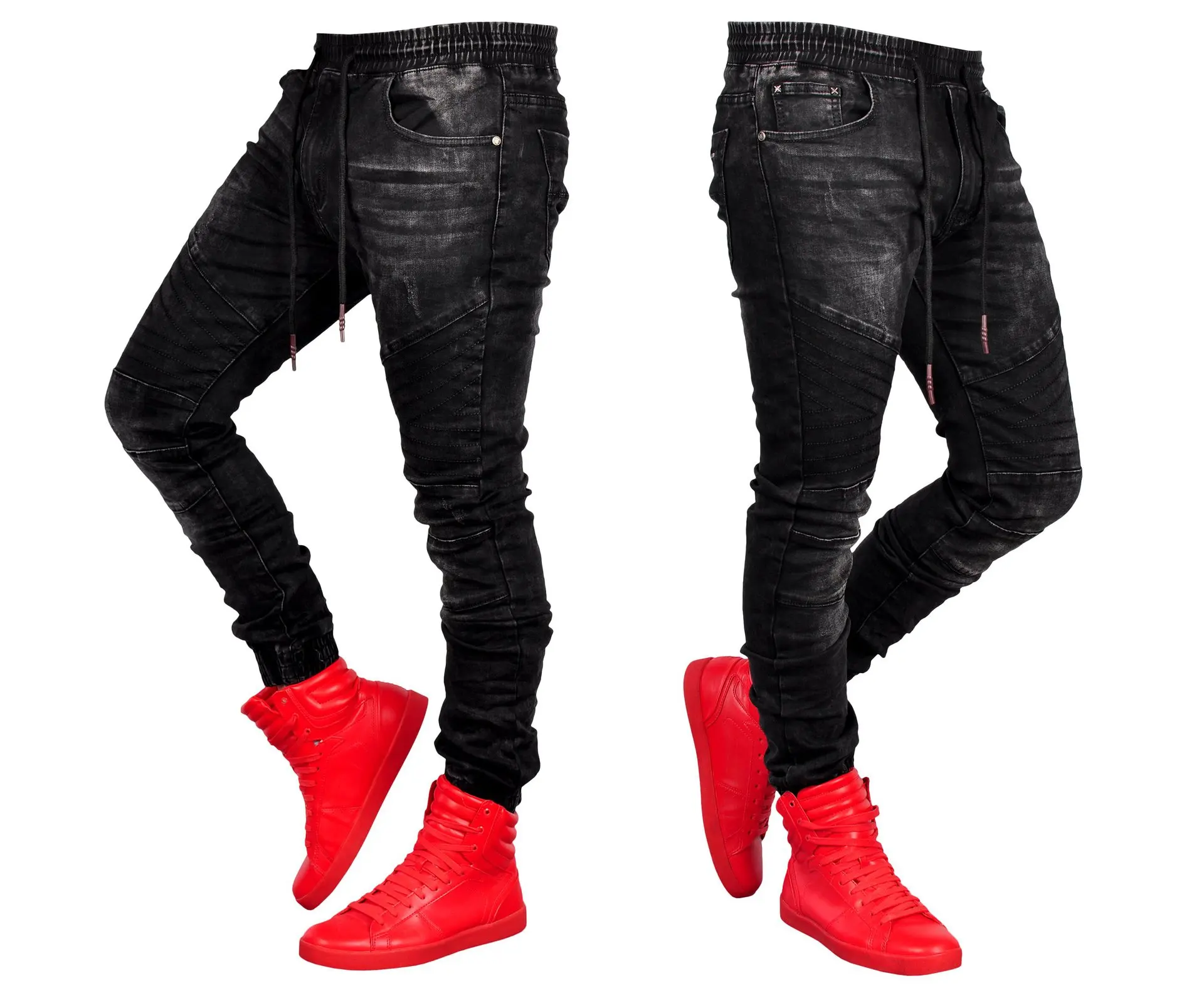 

Joggers Jeans Pant Simwood Pantalon Mezclilla Hombre New Men's Jogger Fashion Vaquero Hombre Elastic Waist Black Jeans Men