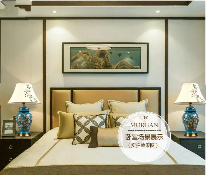 Vintage chinese porcelain ceramic table lamp bedroom living room wedding table lamp Jingdezhen large ceramic table lamps (10)