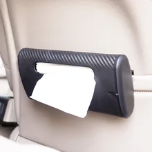 Универсальное сиденье сзади подвесной автомобиль коробка ткани углеродного волокна узор черный автобумага контейнер для полотенец чехол для интерьера Стиль