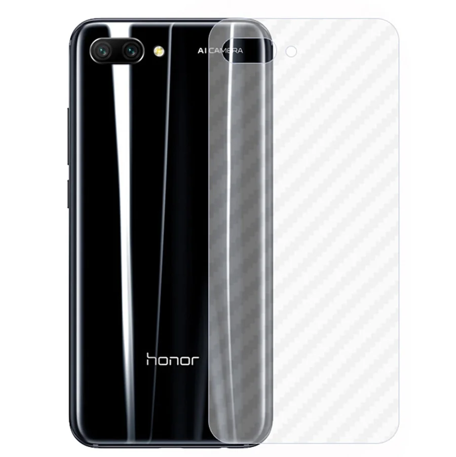 5 шт./лот 3D защита для задней панели из углеродного волокна Huawei Honor 10 прозрачная