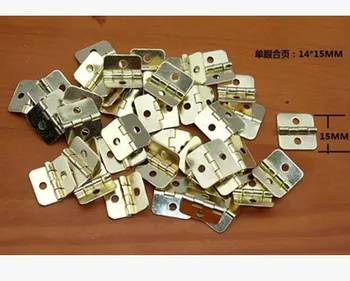 

100pcs/lot 14*15 wooden box golden plated 2 hole hinge