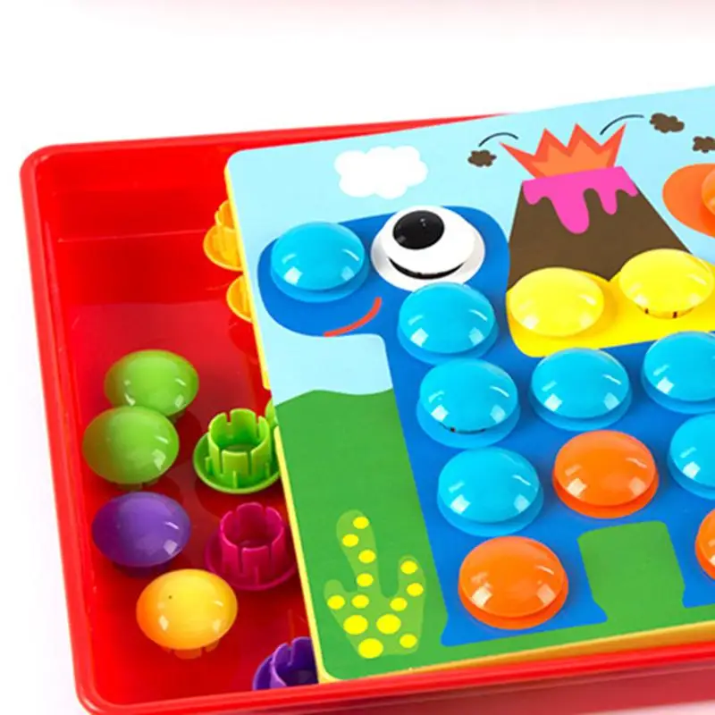 Красочные 3D Пазлы детская игрушка мозаика композитная картина пуговицы сборка грибы гвозди комплект для детей образовательная игрушка