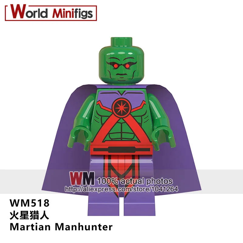 

Single Sale Building Blocks DC Super Heroes Martian Manhunter Eradicator Robin Wild Dog Red Son Batman Bricks Toys for Children