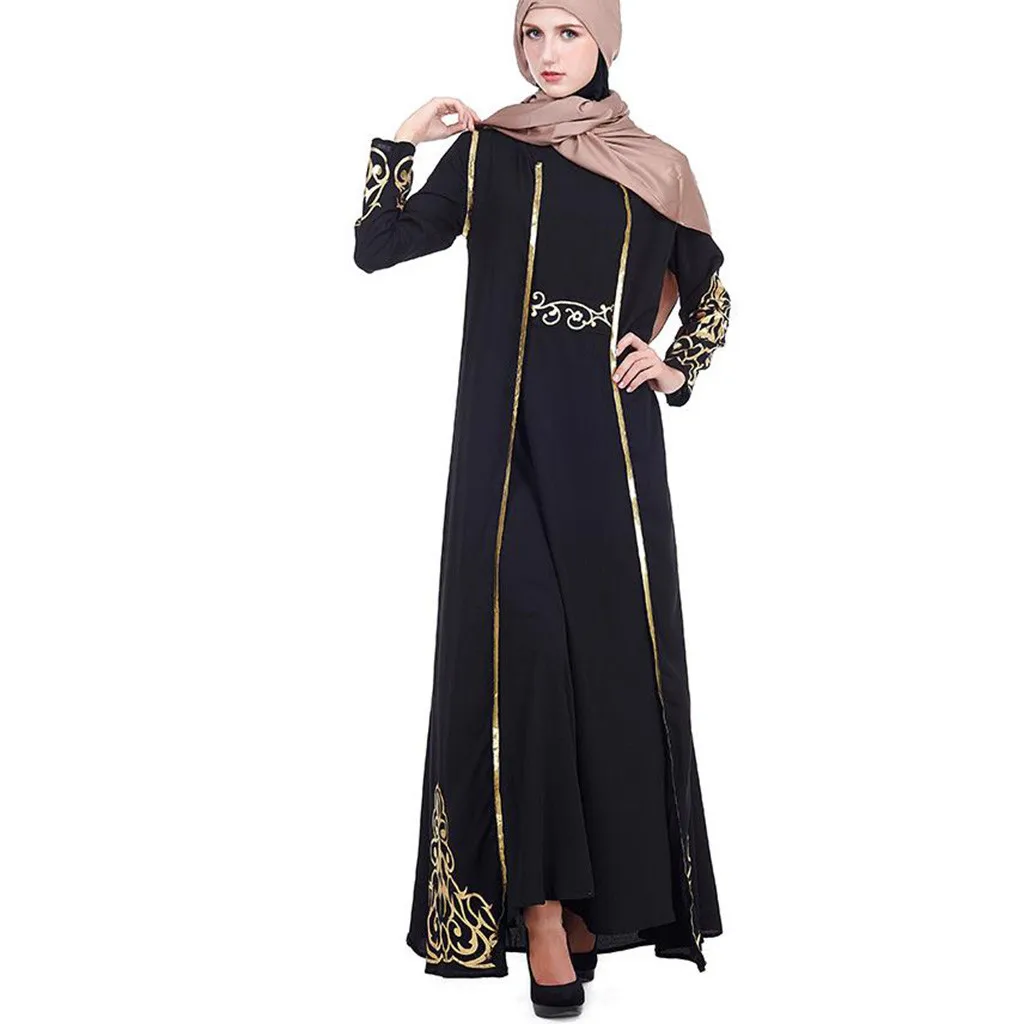 Мусульманское платье, женское платье и халат из 2 предметов, приталенное мусульманское платье для вечеринки - Цвет: Multicolor