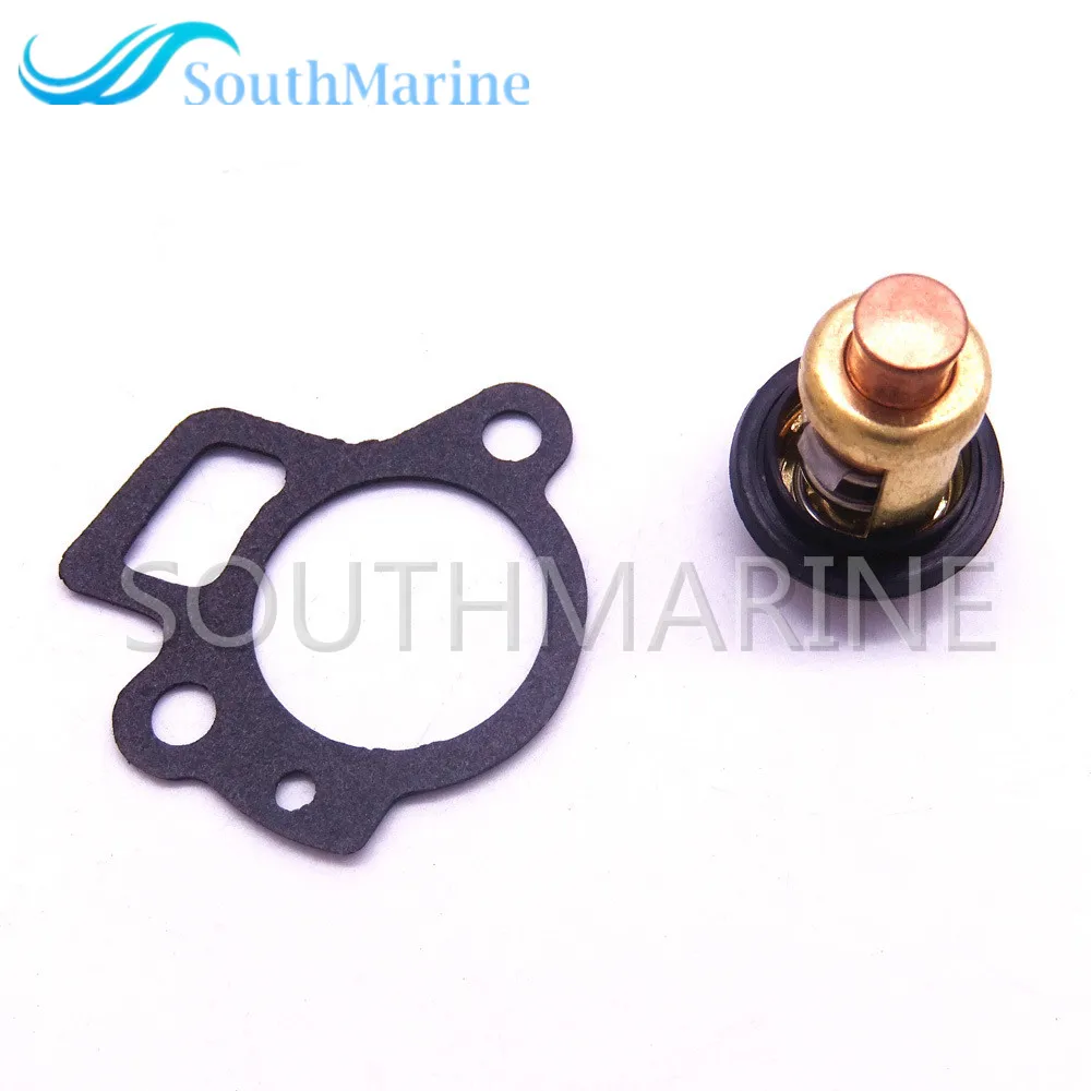 Boat Engine Thermostat 825212 825212001 and Gasket 27-824853 824853 for Mercury 8HP 9.9HP 15HP 25HP 30HP 40HP 4-Stroke