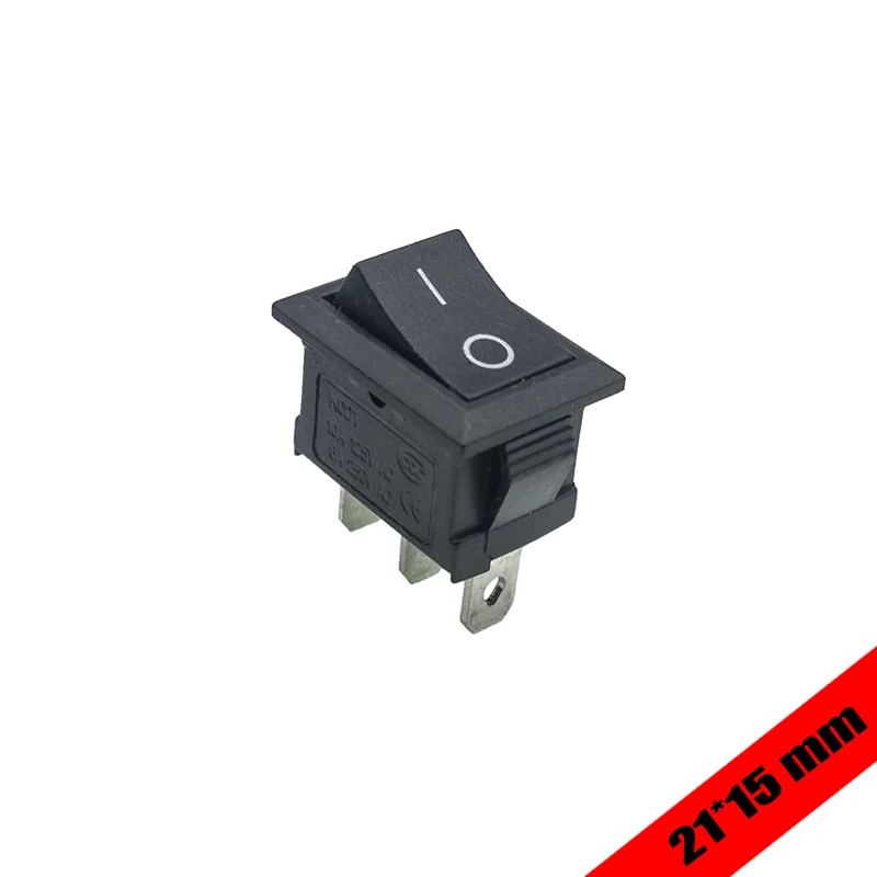 KCD1 10pcs lot 21 15mm SPST 3PIN switch on off Snap in ON OFF Position Snap