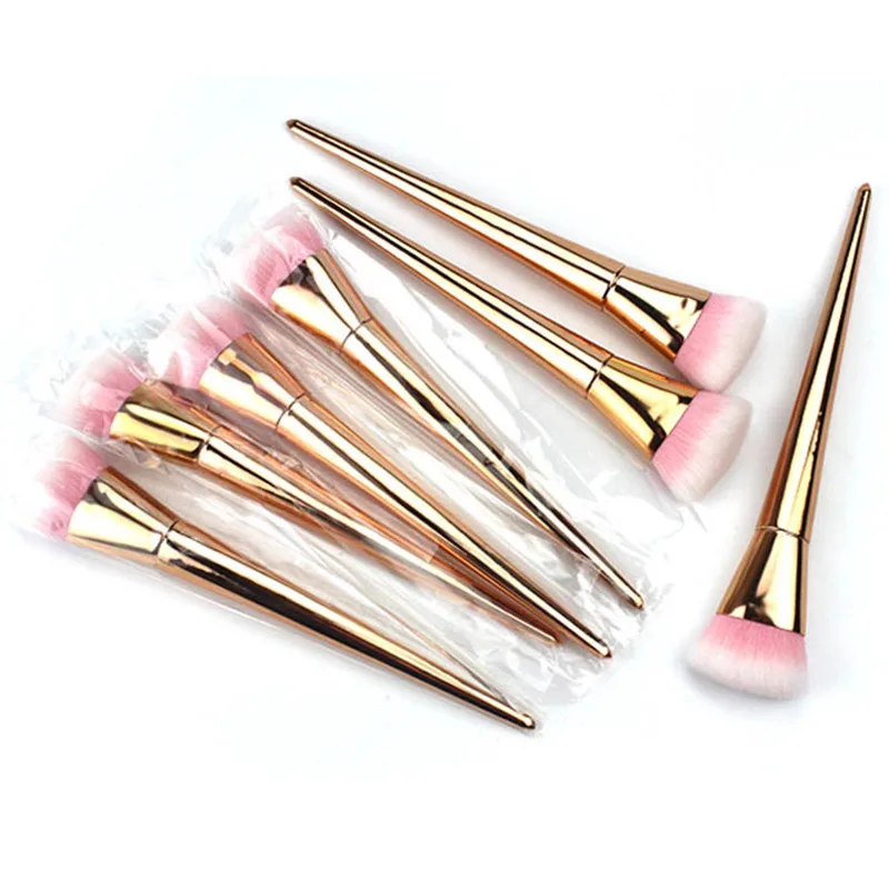 

1pc Rose Gold Flat Top Foundation Brush Luxurious Soft Synthetic Hair Powder Makeup Brush Professional Cosmetic Tools