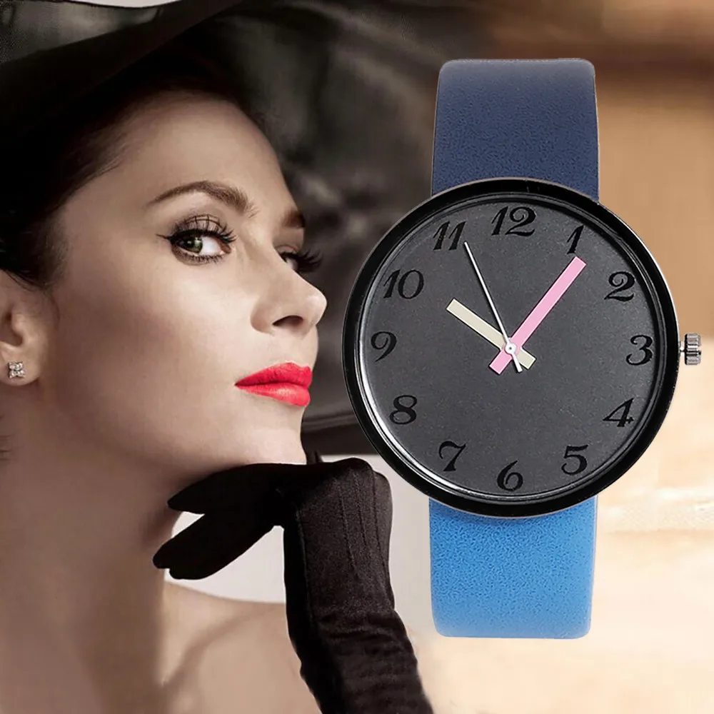 Новое поступление года Роскошные для женщин смотреть любителей часы стекло для часов круглый кожаный ремешок сплава кварцевые sevgili saati
