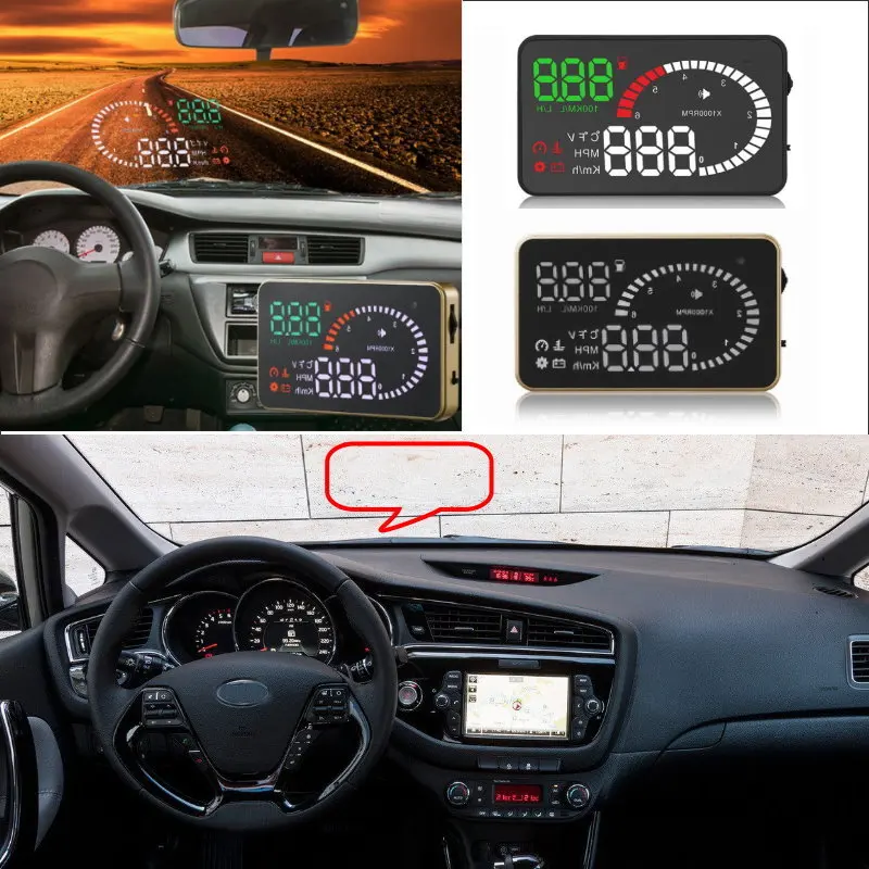 Автомобильный HUD Дисплей для KIA Ceed/Cerato/Rio/Sorento/Sportage/Soul AUTO безопасный экранный