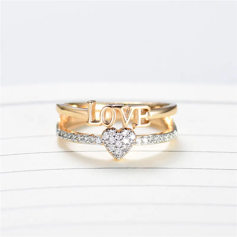 BUDONG Love heart design сердце Clah-Duh кладдахские кольца для женщин Рождественский подарок Anel Мода Золотой Цвет Bague Свадьба XUR644