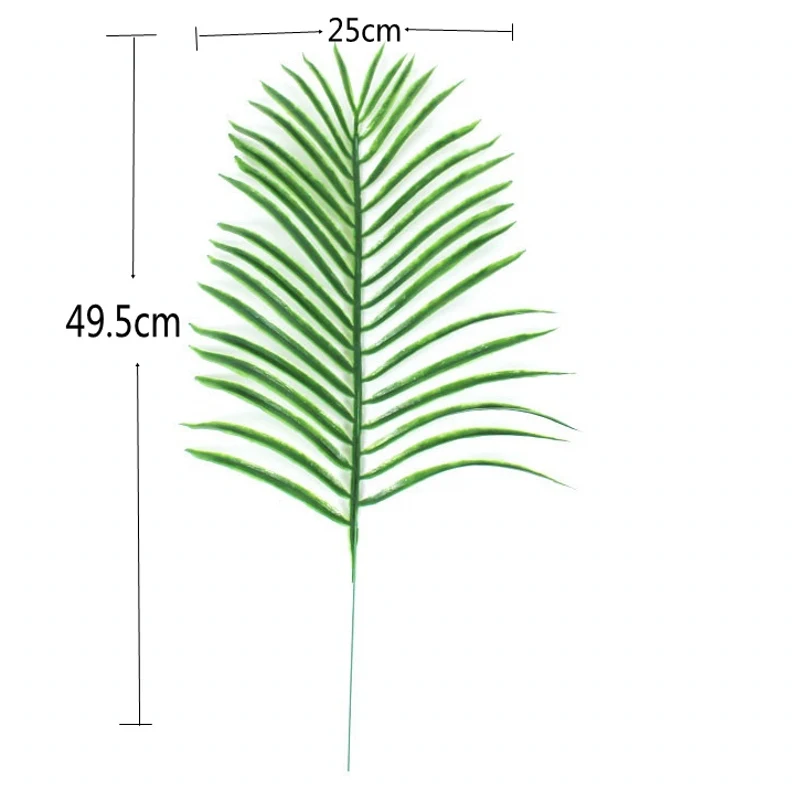 1 шт. большой пластиковый искусственный зеленый лист тропическая Пальмовая листва листья растения для Гавайских вечерние свадебные для дома садовые украшения