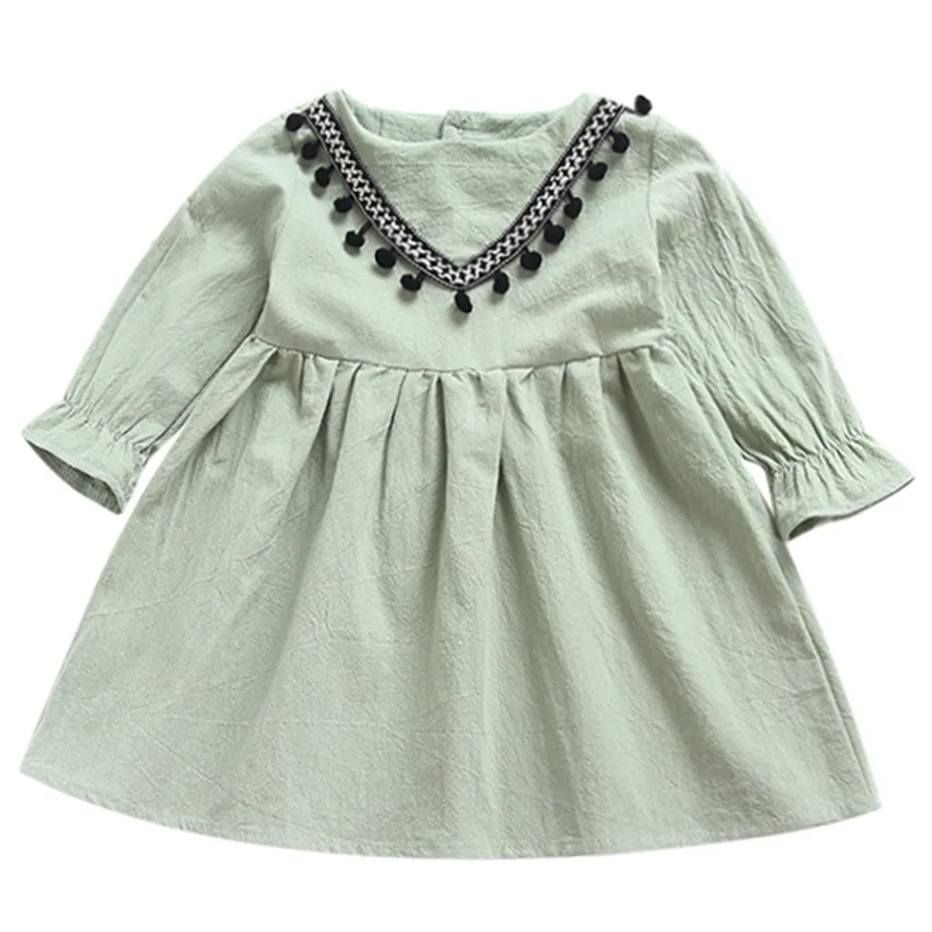 

Summer Casual Baby Girls Solid Print Flare Sleeve Dress Kids Toddler Sleeveless Sundress Princess Dress Party W518
