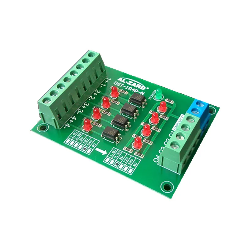 

3.3V To 5V 4 Channel Optocoupler Isolation Board Level Voltage Conversion Board PLC Signal