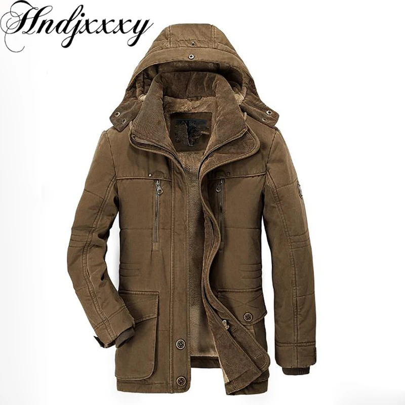 2018 new Winter Thick Padded Parka Men Jacket Coat Russian Wadded Long ...