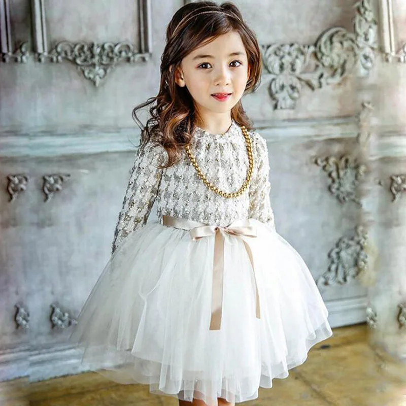 

Girls Autumn Winter Dress for Girls Christmas Cotton Bud Silk Yarn Girls Princess Dresses Costume Girl Casual Children Dress