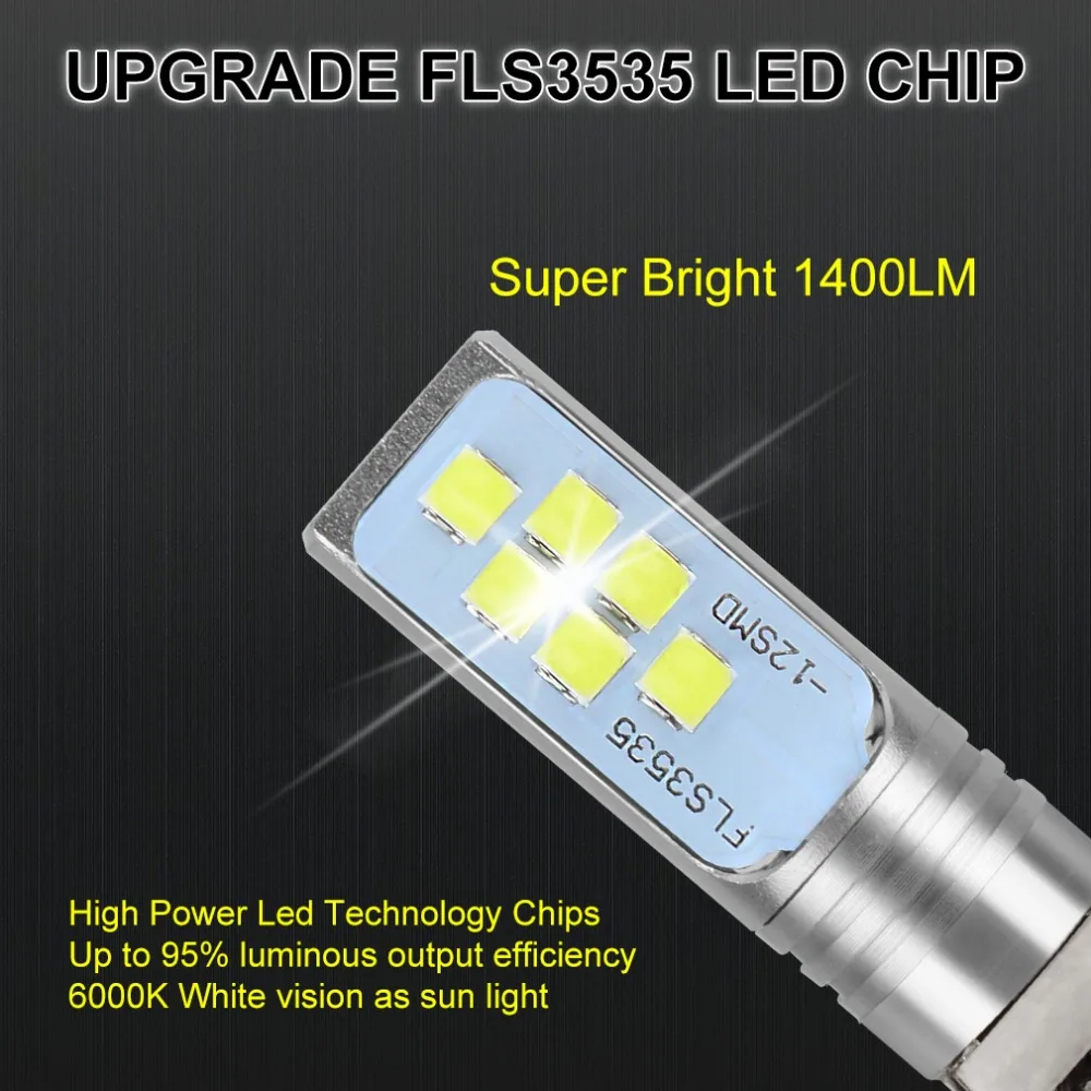 Car LED Bulbs H1 H3 Fog Lamp Super Bright 1400LM 6500K White DC 12V 24V 2pcs led car lights led lights led bulbs