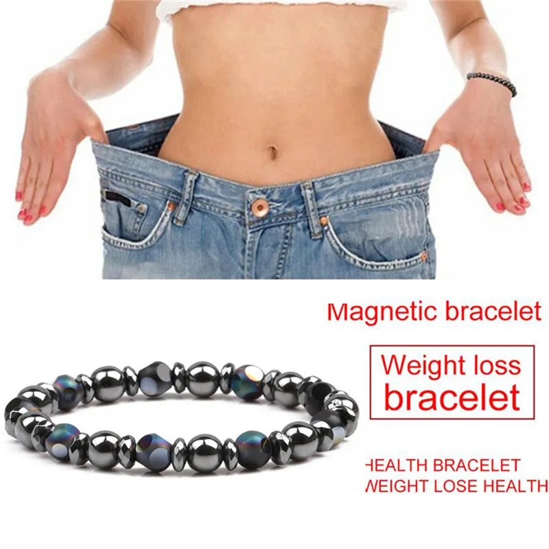

Women Black 6.5cm Cool Magnetic Bracelet Beads Hematite Stone Therapy Health Care Magnet Hematite Beads Bracelet Men's Jewelry